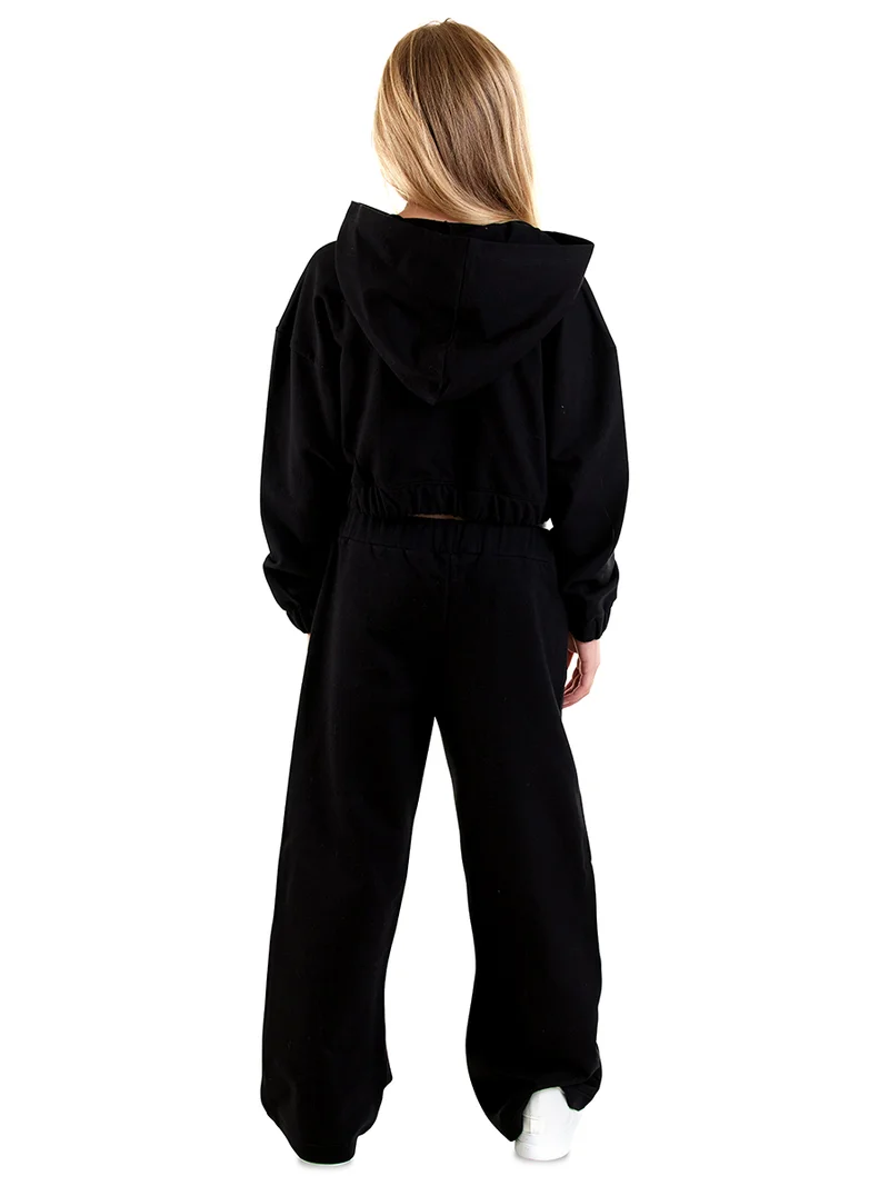 دينوكيدس بدلة رياضية سوداء قصيرة بتصميم نجمة للبنات